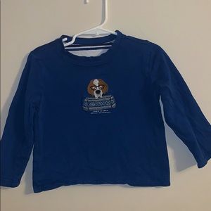 Janie&Jack blue thick longsleeve Puppy embroidery